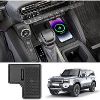 Black Center Console Cover Compatible With 2024 2025 Toyota Land Cruiser First Edition 250/Prado/LC250 Seat Gap Storage Box Center Console Organizer wireless charging protect