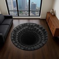 3D sūkurio apvalus kilimas optinė iliuzija grindų svetainės miegamojo dekoras kilimas 40x40cm gray