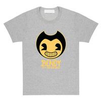 Žaidimas Bendy and The Ink Machine Marškinėliai Trumpomis Rankovėmis Laisvi Medvilniniai Unisex Marškinėliai Su Animacinio Herojaus Grafiniu Spaudiniu Marškinėliai XS pilka