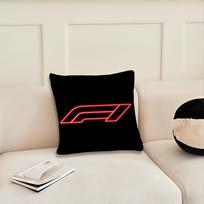 Lenktyninis F-Formula 1 automobilio logotipas F1 madingas pagalvės užvalkalas Svetainės lovos galvūgalis Biuro miegamojo pagalvė Sofos miego laiko pagalvės užvalkalas 12x12Inch