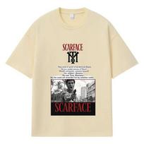 2026 Scarface Spausdinti Grafiniai Streetwear Y2k Harajuku 100% Medvilnės Marškinėliai Laisvi Vasaros Vyriški Marškinėliai M chaki