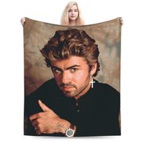 George Michael Britų Dainininkas Pliušiniai Antklodės Mergaitėms Berniukams Flanelinis Mėtomasis Antklodė Svetainei Minkštas Lovatiesė Gimtadienio Dovana 80x60in