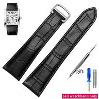 Laikrodžio dirželis Cartier Tank Tikros odos dirželis Vyriškas Claire odinis dirželis London Solo Mechaninio laikrodžio priedai 25mm 18mm gray