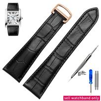 Laikrodžio dirželis Cartier Tank Tikros odos dirželis Vyriškas Claire odinis dirželis London Solo Mechaninio laikrodžio priedai 25mm 23mm gray