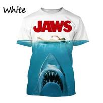 Madingi asmeniniai vyriški drabužiai Jaws 3D spausdinimo marškinėliai Ryklio kūrybingi grafiniai marškinėliai Hip Hop Harajuku gatvės unisex viršutiniai drabužiai 5XL blue