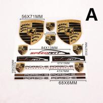 Metaliniai emblemos Automobilio dekoracijos Lipdukai Atspindintys Automobilio lango valytuvų lipdukai Porsche Boxster Cayman Cayenne 911 Macan Panamera 718
