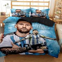 Messi Futbolo Superžvaigždės Patalynės Komplektas 3D Spausdintas Fc Barcelona Antklodės Užvalkalas Patalynės Komplektas Minkštas Karališko Dydžio Patalynės Komplektas Berniukui AU Single(140*210cm)3pcs
