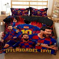 Messi Futbolo Superžvaigždės Patalynės Komplektas 3D Spausdintas Fc Barcelona Antklodės Užvalkalas Patalynės Komplektas Minkštas Karališko Dydžio Patalynės Komplektas Berniukui AU Single(140*210cm)3pcs