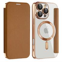 Prabangus skaidrus atverčiamas odinis dėklas-piniginė su magnetiniu telefono dėklu, skirtas iPhone 15 16 Pro Max 14 13 12 11, su kortelių laikikliu Magsafe dangteliui0 For iPhone 14Pro Max