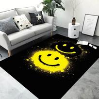 3D Grafiti Šypsantis Veidas Plotas Kilimas Kilimas Svetainei Miegamajam Sofai Durų Kilimėlis Dekoras Vaikų Žaidimų Neslystantis Grindų Kilimėlis 40x60CM gray