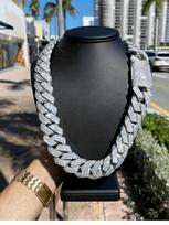 15mm Hip Hop kubinio cirkonio CZ ledinis burbuliukų kubietiškos grandinės karoliai vyriškiems papuošalams gimtadienio dovanai 60cm gray