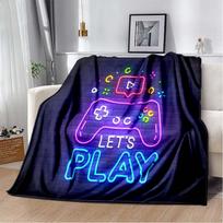 Gaming Flannel Blanket Gamer Gamepad Throw Blanket 3D Print Ultra Soft Home Decor Comfortable Bedding For Sofa Bed Couch Travel 100x150cm