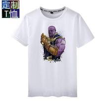 Marvel Keršytojai Superherojai Thanos Marškinėliai trumpomis rankovėmis Geležinis žmogus Žmogus-voras Kapitonas Amerika Individualūs vyriški marškinėliai 4XL white