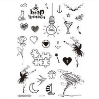 Vandeniui atsparus laikinasis tatuiruotės lipdukas Vasarą Naujas tatuiruotės lipdukas Animacinis tatuiruotės tatuiruotės riešo pėdos ranka vyrams, moterims Nauja 210*150mm gray
