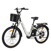 TTGO C2 PRO Miesto elektrinis dviratis, 26 colių ratai, 250W variklis, 36V18Ah baterija, greitis 25km/h, didžiausias nuotolis 80-120km, Shimano 7 pavaros sidabras