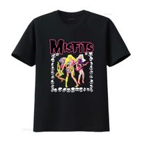 THE MISFITS JEM AND HOLOGRAMS MASHUP 1980S RARE TEE SHIRT vintage Washed streetwear fashion Stretched Casual Versatile homme 4XL black