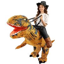 Helovino vaikų pripučiamas T-Rex kostiumas vakarėliams ir karnavalams Child Size 120-150cm black