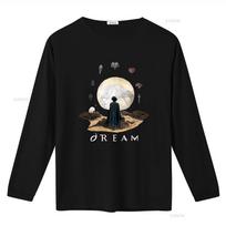 Smėlinukas Endless Dream Fit Neil Gaiman Morpheus Spausdinimas Laisvalaikio vintažinis Išplautas Minkštas vyriškas gatvės mada Stilingas M black