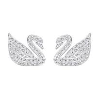 Swarovski gulės Rhodium dengti auskarai Moteriški auskarai Balti 5161256 Box+Shopping Bag white