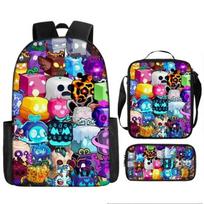 Blox Fruits Pradinės ir vidurinės mokyklos Kuprinė Vaikų Kuprinė Didelės talpos Kuprinė Portfelis Pieštukinė Backpack blue