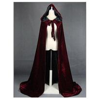 Unisex Vyrai Moterys Pjautuvas God Gotikinis gobtuvas aksominis apsiaustas Cape Chalatas Suknelė Toga Witchcraft Cosplay Helovino karnavalinio vakarėlio puošni suknelė M raudona