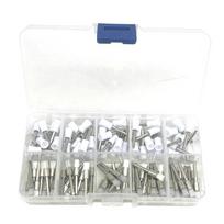 100pcs Dental Prophy Brushes Polishing Polisher Rubber Cup Disposable Latch type Colorful Buff Nylon Bristles Brush white