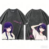 Oshi no Ko Anime Gerbėjo skalbinių marškinėliai Visų sezonų drabužiai Asmenybė Drabužiai Dideli dydžiai Unisex Gatvės stilius Poroms aukštos kokybės XXXL gray