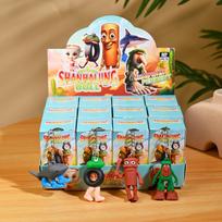 Italian 24PCS Brainrot Blind Box Playthings Tungtungtung Sahur Tralarero Tralala Bombardinocrocodilo Figures Key Chain Birth Date Gifts beige