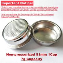 Delonghi EC685 EC680 Kavos Portafilter 51MM Filtro Be dugno Portafilter Nespaudžiamas/ Spaudžiamas Kavos Priedai For Delonghi EC680 gray