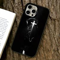 Jėzaus Kristaus dėklas telefonui iPhone 17,16,15,14,13,12,11 Plus,Pro Max,XS,Spalvotas sidabruotas vidinis dangtelis iPhone13