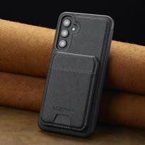 Nuimamas odinis dėklas Samsung Galaxy S26 S25 Ultra S24 Plus S22 S21 FE A55 A35 A16 A36 A56 A15 A14 Kortelių piniginė Telefono krepšys Galaxy S26 Plus juoda