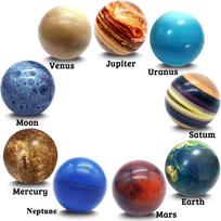 10 vnt. Saulės sistemos planetų streso kamuoliukai Streso mažinimo planetų kamuoliukai Antistreso Saulės švietimo kamuoliukai Gimtadienio dovanos blue