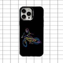 Kalnų dviračio dviračio MTB telefono dėklas, skirtas iPhone 16,15,14,13,12,11,8,7,Pro,Max,Plus,Mini,XS,SE, apsaugantis nuo kritimo, juodas matinis, kietas iPhone16promax gray