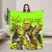 Shreks yra meilė Shrekas yra gyvenimas Antklodės Flanelinės Vintažinės Kvėpuojančios Pledai Lovai Svetainei Pavasariui/Rudeniui 75cmx90cm green