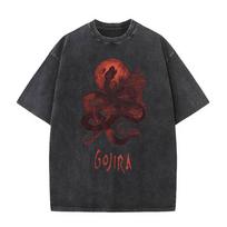 Washed Vintage Metal Band Gojira Magma Music Album Graphic T-Shirt Men'S And Women'S Clothing Goth Rock Super M black