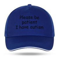 Būkite kantrūs, aš turiu autizmą Kepurė Beisbolo kepurė Skrybėlė Lauko Žuvis Unisex Reguliuojama Spausdinta Kepurė Medvilninė Trucker kepurė One Size&>8Y blue