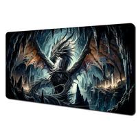 Demoninis milžiniškas skraidantis drakonas anime Pelės kilimėlis guminis neslystantis Stalo kilimėlis žaidėjo kompiuterio priedai Žaidimų kilimėlis klaviatūros praplėtimas pelės kilimėlis 800x300x2mm gray