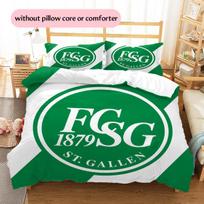 FC St.Gallen rašto patalynė Namų dekoracija Gimtadienio dovana (1 * antklodės užvalkalas + 2 * pagalvės užvalkalai, be šerdies) 135x200cm