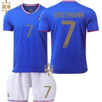 2024 Europos taurė Prancūzija namų komanda Nr. 10Mbappe futbolo marškinėliai 7 Griezmann 9 Giroud 11 Belle marškinėliai size 20 blue