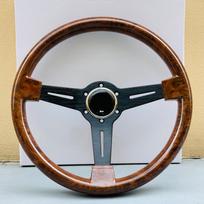 14 colių JDM Klasikinis medinis sportinis vairas Universalus ABS Vintažinis medinis vairas Automobilio priedai juoda