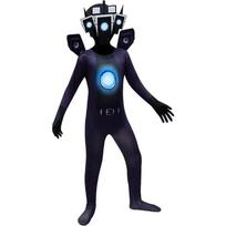 2025 Naujas Cosplay Skidibi Tualetas Vaikams Cosplay Kostiumas Berniuko Kaukė Speakerman Tvman Kombinezonai+kaukė Helovino Persirengimas Kūdikio Mergaitės P 110&skidibi toilet black