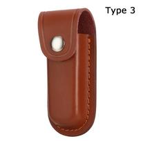 Brown Fold Knife Scabbard Tool Flashlight Belt Loop Case Holder Leather Sheath Pocket Hunt Camp Outdoor Carry Equipment