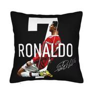 1Pc Cristiano Ronaldo Cr7 Decorative Pillowcases For Cozy Living Room And Bedroom Soft Machine Washable Cores Not Included Peach skin 18*18(CM)-1Pcs black