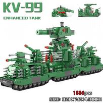 MOC KV44 Karinis Tankas Statybinės Detalės Modelio Rinkinys Sunkusis AV7 Karo Ginklai Tanko Modelis Berniukams Klasikiniai Žaislai Suaugusiųjų Kolekcijos Dovanos