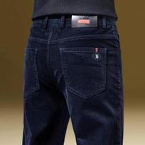 Vyriškos veliūrinės laisvalaikio kelnės: Plius Aksomas, Storas, Aukštos kokybės Dryžuotas Aksomas, Tampri Slim Fit, Tiesios Kelnės, Ilgos Rudeniui ir Žiemai 28 (90-105 lbs) black