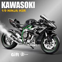 1:9 H2 H2R Lydinio Lenktyninio Motociklo Modelis Lietas Trako Sportinio Motociklo Modelis Simuliacinis Garsas Šviesa Su Purškikliu Vaikų Žaislai Dovana gray