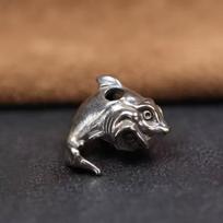 Brass Sea Animal Shark Knife Beads Punk Edc Outdoor Diy Paracord Woven Bracelet Accessories Lanyard Pendants Flashlight Hangings gray