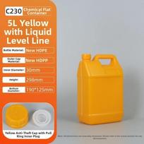 1-20L HDPE Kibiras Maistinis Aliejaus Kanistras Daugiafunkcis Laikymo Indas Gelinis Šampūnas Yellow 5L