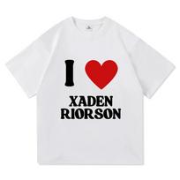 I Love Xaden Riorson Pure Cotton Tshirt Alex Warren Same Style Peripheral Tees Simple Letter Print T Shirt Unisex Unisex Casual Top 4XL white