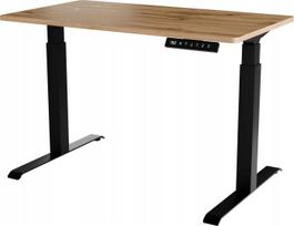 Kompiuterio stalas reguliuojamo aukščio Cama Meble Moon, 121 cm x 67 cm, 72 - 120 cm, juoda sp./wotan ąžuolo sp.